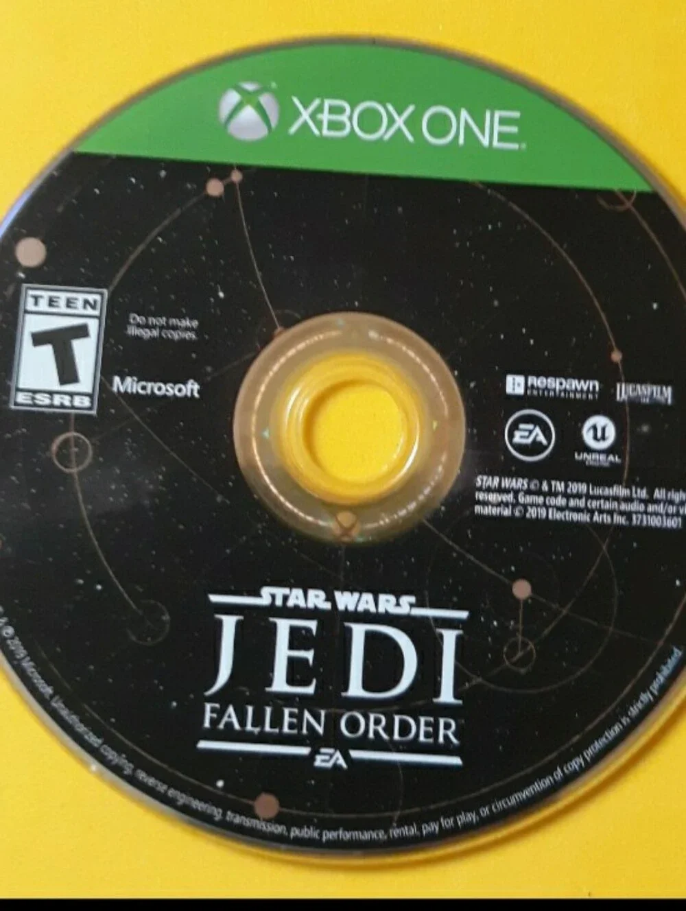 Microsoft Xbox One Star Wars Jedi Fallen Order Black & Green Disc
